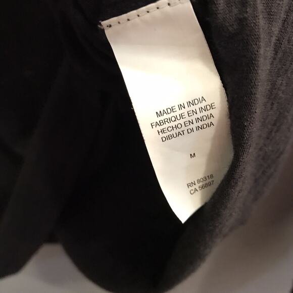 Lucky Brand Womens Top Size M Medium Black Lightweight Lace Inset Long Sleeve - Picture 6 of 7